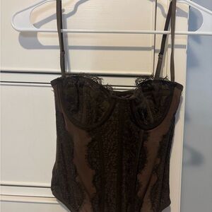 Elegant brown Lace corset